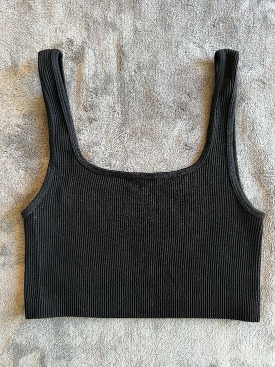 Cotton On Tops - Cotton On Abbie Seamless Micro Crop Tank, Black, XS/S